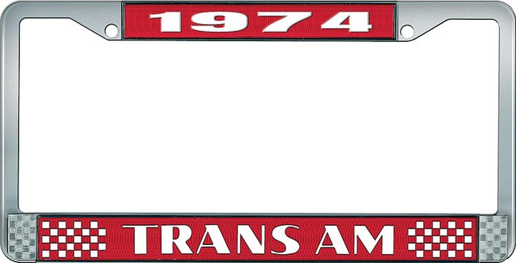 1974 Trans Am License Plate Frame Style 2 Red
