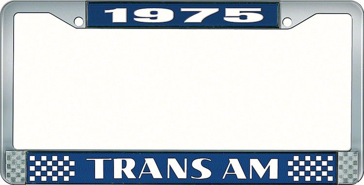 1975 Trans Am License Plate Frame Style 2 Blue