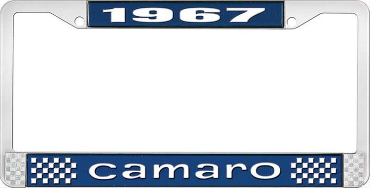 1967 Camaro License Plate Frame Style 1 Blue