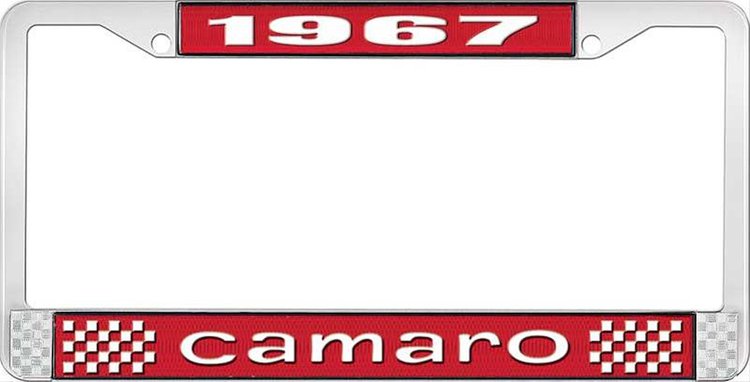 1967 Camaro License Plate Frame Style 1 Red