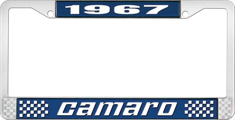 1967 Camaro License Plate Frame Style 2 Blue