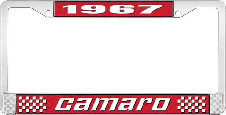 1967 Camaro License Plate Frame Style 2 Red