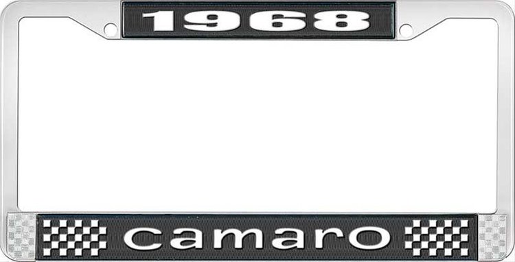1968 Camaro License Plate Frame Style 1 Black