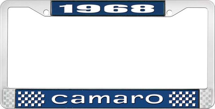 1968 Camaro License Plate Frame Style 1 Blue