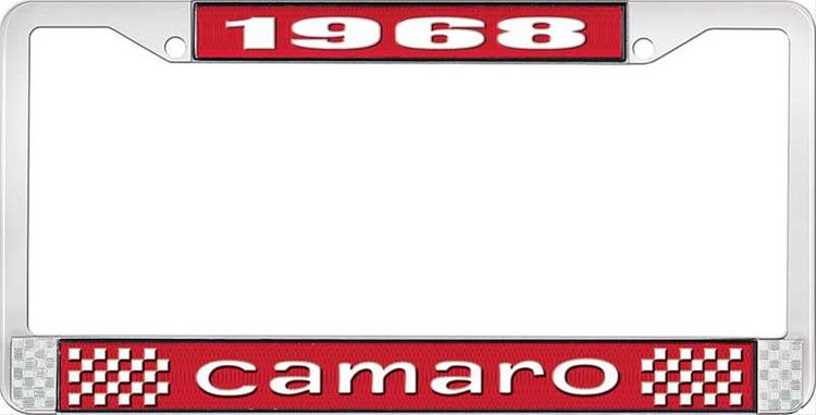 1968 Camaro License Plate Frame Style 1 Red