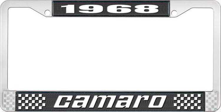 1968 Camaro License Plate Frame Style 2 Black