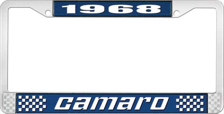 1968 Camaro License Plate Frame Style 2 Blue