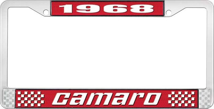 1968 Camaro License Plate Frame Style 2 Red