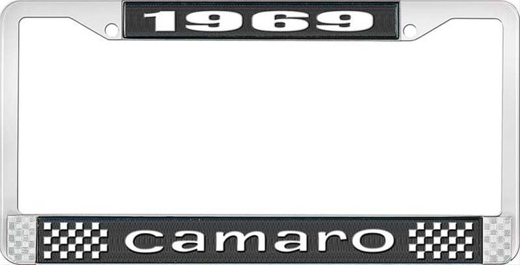 1969 Camaro License Plate Frame Style 1 Black