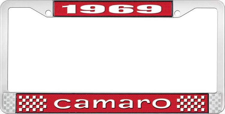 1969 Camaro License Plate Frame Style 1 Red