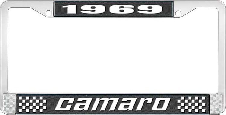 1969 Camaro License Plate Frame Style 2 Black
