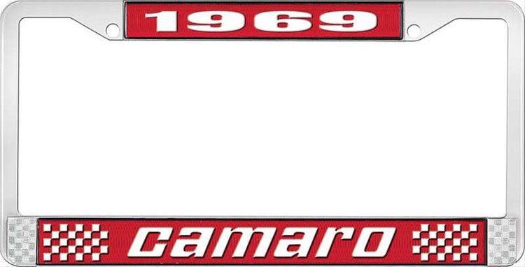 1969 Camaro License Plate Frame Style 2 Red