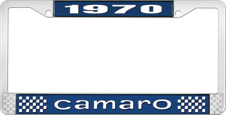 1970 Camaro License Plate Frame Style 1 Blue