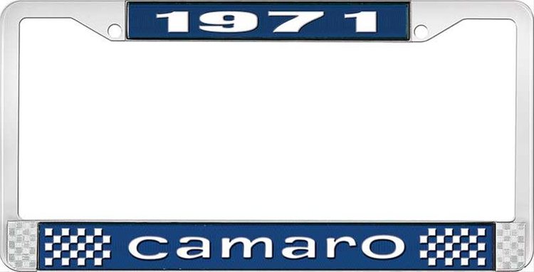 1971 Camaro License Plate Frame Style 1 Blue