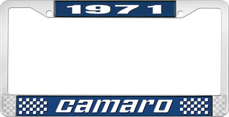 1971 Camaro License Plate Frame Style 2 Blue