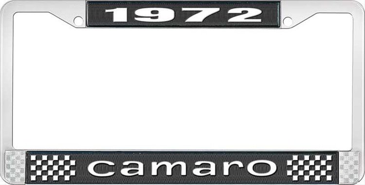 1972 Camaro License Plate Frame Style 1 Black