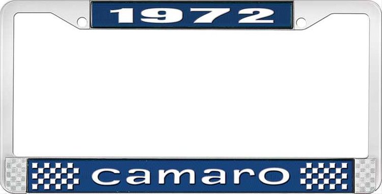 1972 Camaro License Plate Frame Style 1 Blue