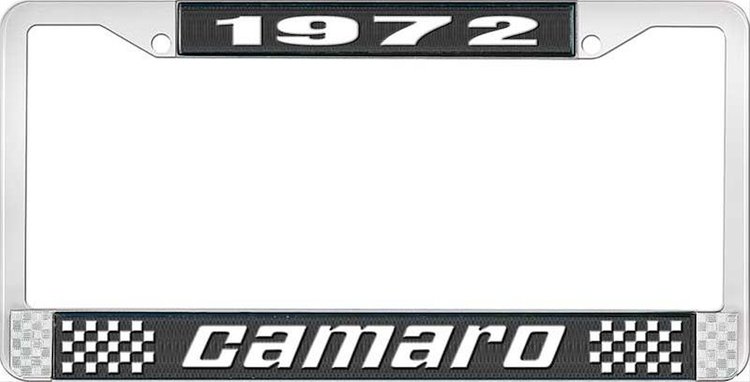 1972 Camaro License Plate Frame Style 2 Black