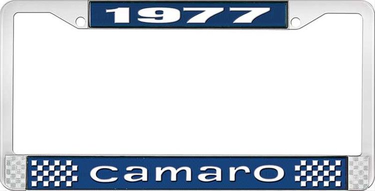 1977 Camaro License Plate Frame Style 1 Blue
