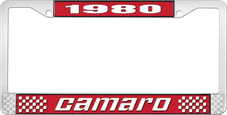 1980 Camaro License Plate Frame Style 2 Red