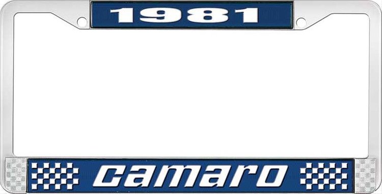 1981 Camaro License Plate Frame Style 2 Blue