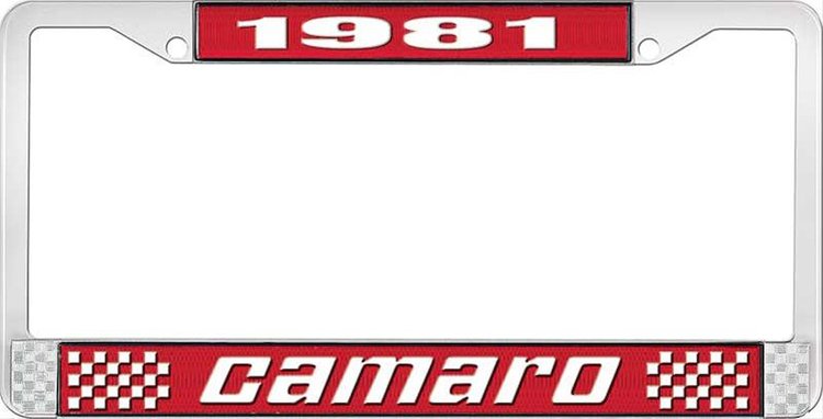 1981 Camaro License Plate Frame Style 2 Red