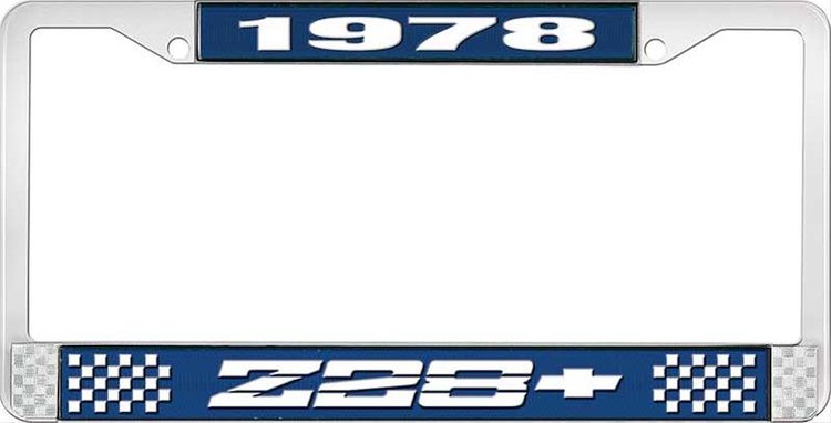 1978 Z28 License Plate Frame Blue