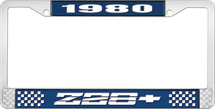 1980 Z28 License Plate Frame Blue