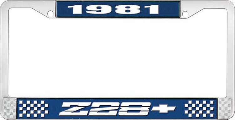 1981 Z28 License Plate Frame Blue