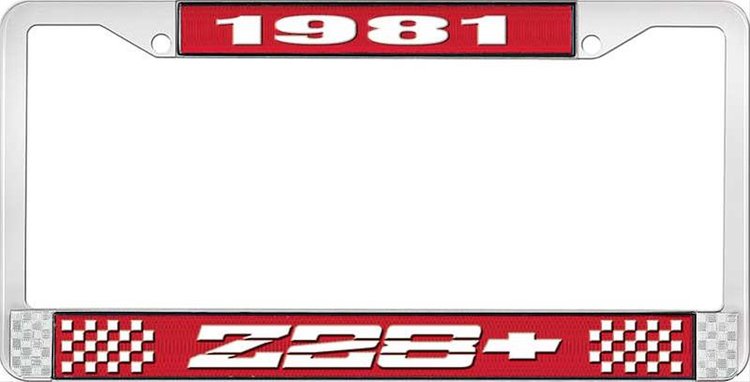 1981 Z28 License Plate Frame Red
