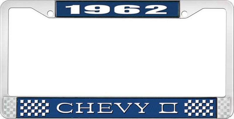 1962 Chevy II License Plate Frame Blue