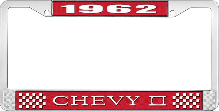1962 Chevy II License Plate Frame Red