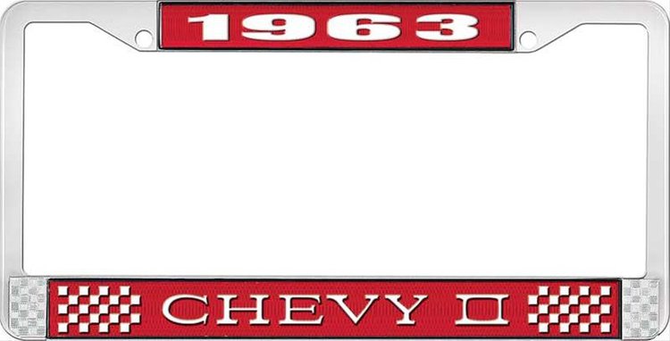 1963 Chevy II License Plate Frame Red