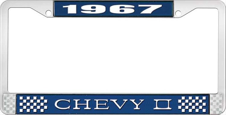 1967 Chevy II License Plate Frame Blue