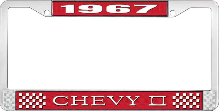 1967 Chevy II License Plate Frame Red