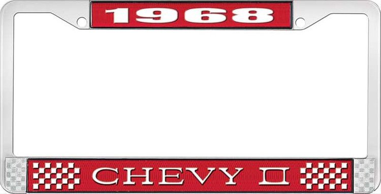 1968 Chevy II License Plate Frame Red