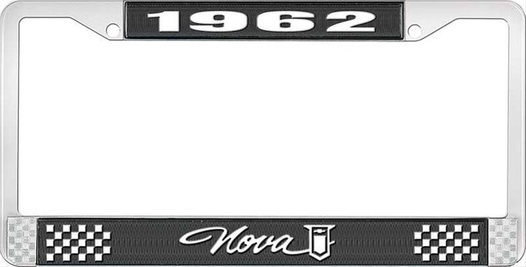 1962 Nova License Plate Frame Style 1 Black