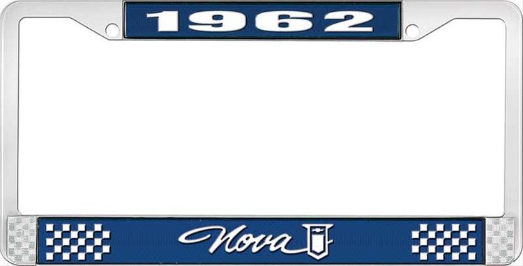 1962 Nova License Plate Frame Style 1 Blue
