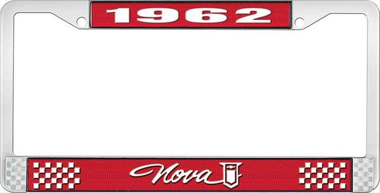 1962 Nova License Plate Frame Style 1 Red