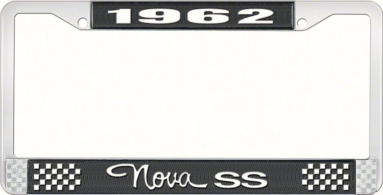1962 Nova SS License Plate Frame Style 3 Black