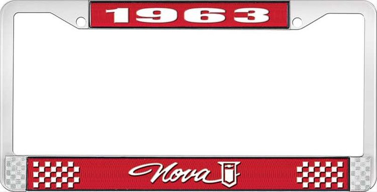 1963 Nova License Plate Frame Style 1 Red