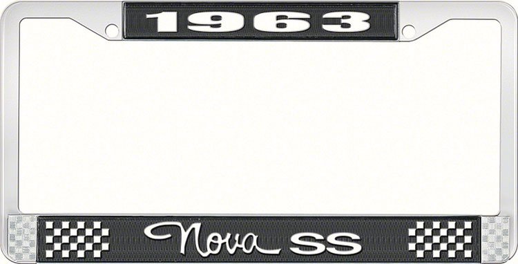 1963 Nova SS License Plate Frame Style 3 Black