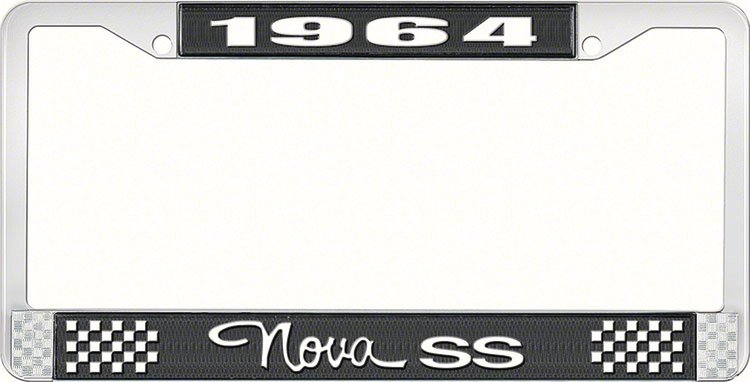 1964 Nova SS License Plate Frame Style 3 Black