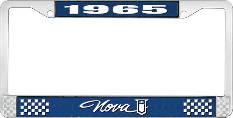 1965 Nova License Plate Frame Style 1 Blue