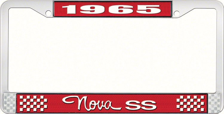 1965 Nova SS License Plate Frame Style 3 Red