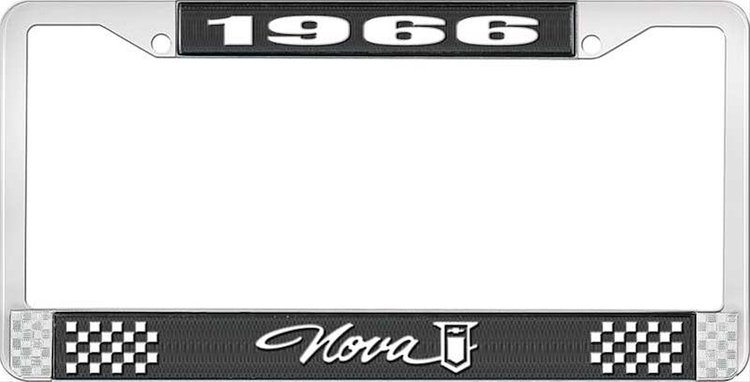 1966 Nova License Plate Frame Style 1 Black