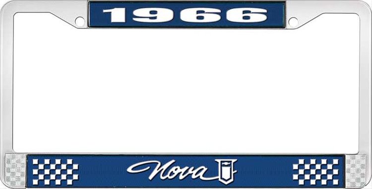 1966 Nova License Plate Frame Style 1 Blue