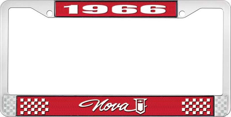 1966 Nova License Plate Frame Style 1 Red