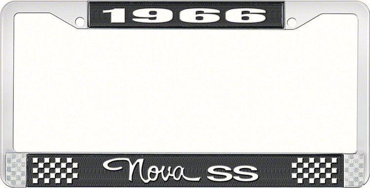 1966 Nova SS License Plate Frame Style 3 Black