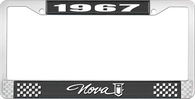 1967 Nova License Plate Frame Style 1 Black